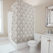 Damask Tan Shower Curtain Douchegordijn (In situ)
