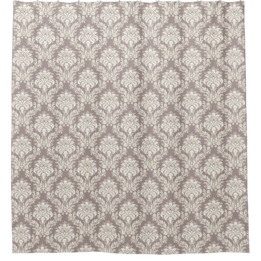 Damask Tan Shower Curtain Douchegordijn (Voorkant)