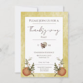  Damask Thanksgiving Diner | Geel Kaart (Voorkant)