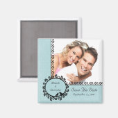 Damask Tortelduifjes Photo Save the Date Magnet (Voorkant / Achterkant)