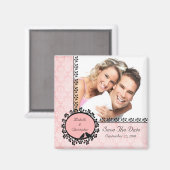 Damask Tortelduifjes Photo Save the Date Magnet (Voorkant / Achterkant)