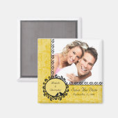 Damask Tortelduifjes Photo Save the Date Magnet (Voorkant / Achterkant)