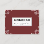 Damask Trim/Dark Red Visitekaartje (Voorkant)
