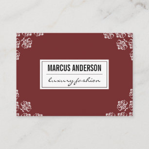 Damask Trim/Dark Red Visitekaartje