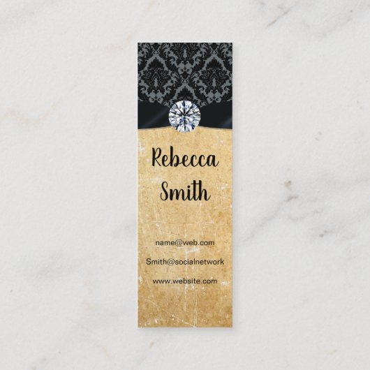 Damask Trim / Rustic / Diamond Mini Visitekaartje (Achterkant)