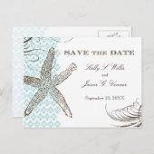 Damask Tropical | Bewaar de datum aankondiging (Voorkant / Achterkant)