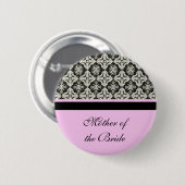 Damask trouwknop. Voor moeder, zus, broer Ronde Button 5,7 Cm (Voorkant /achterkant)