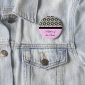 Damask trouwknop. Voor moeder, zus, broer Ronde Button 5,7 Cm (In situ)