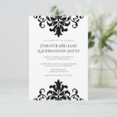 damask trouwuitnodigingen kaart (Staand voorkant)