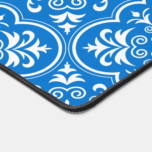 Damask True Blue Classic monochromatica Bureaumat (Hoek)