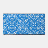 Damask True Blue Classic monochromatica Bureaumat (Voorkant)