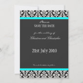 Damask Turquoise bewaar de Kaart Date (Achterkant)
