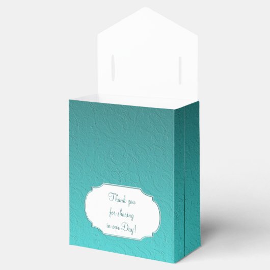 Damask Turquoise Wedding Favor Box Bedankdoosjes (Geopend)