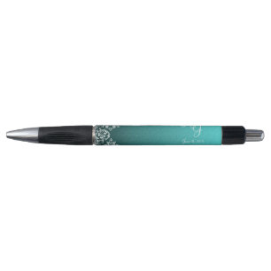 Damask Turquoise Wedding Pens Pen