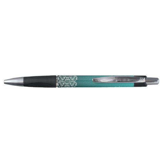Damask Turquoise Wedding Pens Pen (Achterkant)