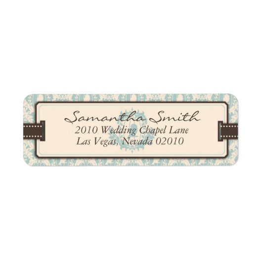 Damask Tweets Retourlabel B Etiket (Voorkant)