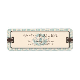 Damask Tweets Retourlabel Etiket
