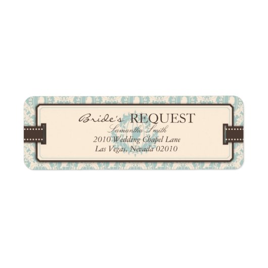 Damask Tweets Retourlabel Etiket (Voorkant)