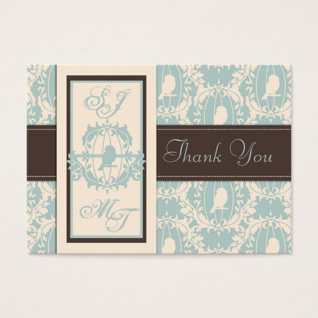 Damask Tweets TY Notecard Visitekaartjes (Voorkant)