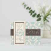 Damask Tweets Wedding Invite Card 2 Kaart (Staand voorkant)