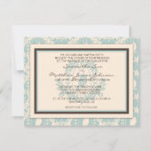 Damask Tweets Wedding Invite Card 2 Kaart (Achterkant)