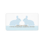 Damask Twin Bunny Rabbits Retouradres Label (Voorkant)
