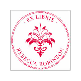  Damask & Typografie | Aangepaste ex libris Zelfinktende Stempel