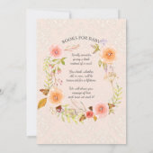 Damask Typography Blush n Gold Waterverf Floral Kaart (Achterkant)