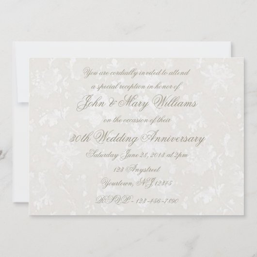 Damask uitnodiging 30ste trouwverjaardag (Achterkant)
