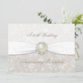 Damask uitnodiging 30ste trouwverjaardag (Staand voorkant)