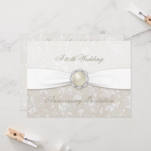 Damask uitnodiging 30ste trouwverjaardag (Voorkant / Achterkant in situ)