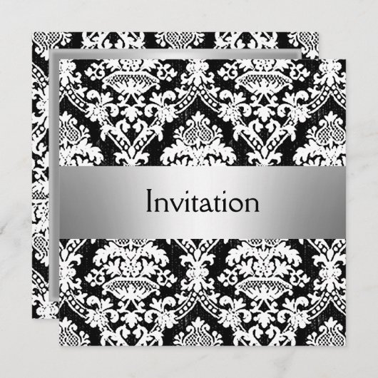 Damask uitnodiging save the date (Voorkant / Achterkant)