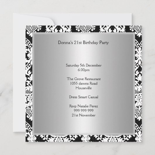 Damask uitnodiging save the date (Achterkant)