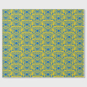 Damask Ukraine Energieert Yellow Freedom Blue Cadeaupapier (Vlak)