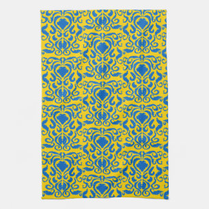 Damask Ukraine Energieert Yellow Freedom Blue Theedoek