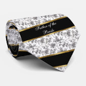 Damask, vader van de Bride, zwart en goud Stropdas (Opgerold)