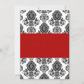 Damask valentijn verjaardagsuitnodiging kaart (Achterkant)