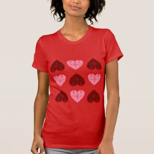 Damask Valentijnsdag Hearts T-Shirt