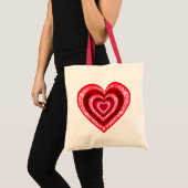 Damask Valentijnsdag Layered Hearts Bag Tote Bag (Voorkant (product))
