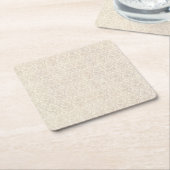 Damask Vanilla Pattern Kartonnen Onderzetters (Schuin)