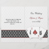 damask Vegas red folded Wedding Programme (Voorkant)