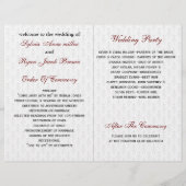 damask Vegas red folded Wedding Programme (Achterkant)