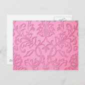 damask velvet roze girale Victoriaans patroon text Briefkaart (Voorkant / Achterkant)