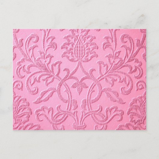 damask velvet roze girale Victoriaans patroon text Briefkaart (Voorkant)