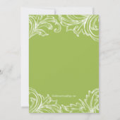  Damask Verloving Invitations Green Kaart (Achterkant)