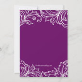 Damask Verloving Uitnodigingen Paars (Achterkant)