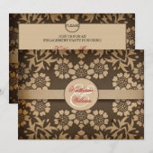  Damask verlovingsfeest uitnodigingen (Voorkant / Achterkant)