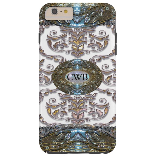 Damask Veyla Baroque 6/6 s Romantic Monogram Case-Mate iPhone Case (Achterkant)