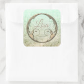 Damask Victoriaans script goureuze elegant Vierkante Sticker (Tas)