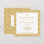 Damask Vierkante 50ste Verjaardag Uitnodiging (Voorkant / Achterkant)